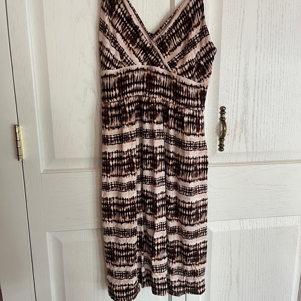 Willi Smith Black and White Patterned Midi Dress